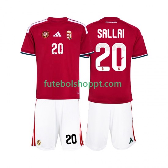 Camisola Júnior Hungria Sallai 20 Principais Equipamento Copa do Mundo 2026 Manga Curta