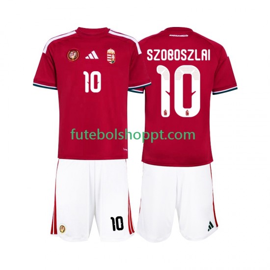 Camisola Júnior Hungria Szoboszlai 10 Principais Equipamento Copa do Mundo 2026 Manga Curta