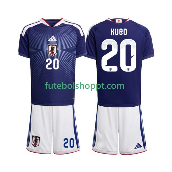 Camisola Júnior Japão Kubo 20 Principais Equipamento Copa do Mundo 2026 Manga Curta