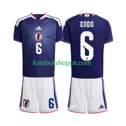 Camisola Júnior Japão Wataru Endo 6 Principais Equipamento Copa do Mundo 2026 Manga Curta
