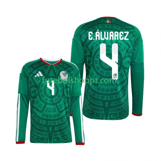 Camisola Homem México Edson Alvarez 4 Principais Equipamento Copa do Mundo 2026 Manga Comprida