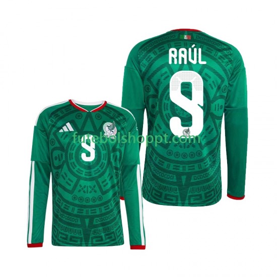 Camisola Homem México Raul Jimenez 9 Principais Equipamento Copa do Mundo 2026 Manga Comprida