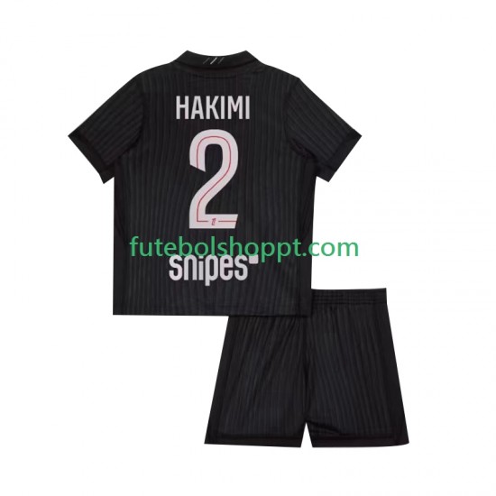 Camisola Júnior Paris Saint-Germain Achraf Hakimi 2 Quarto Equipamento 2025-2026 Manga Curta