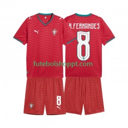 Camisola Júnior Portugal Bruno Fernandes 8 Principais Equipamento Copa do Mundo 2026 Manga Curta