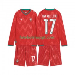 Camisola Júnior Portugal Rafael Leao 17 Principais Equipamento Copa do Mundo 2026 Manga Comprida