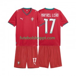 Camisola Júnior Portugal Rafael Leao 17 Principais Equipamento Copa do Mundo 2026 Manga Curta