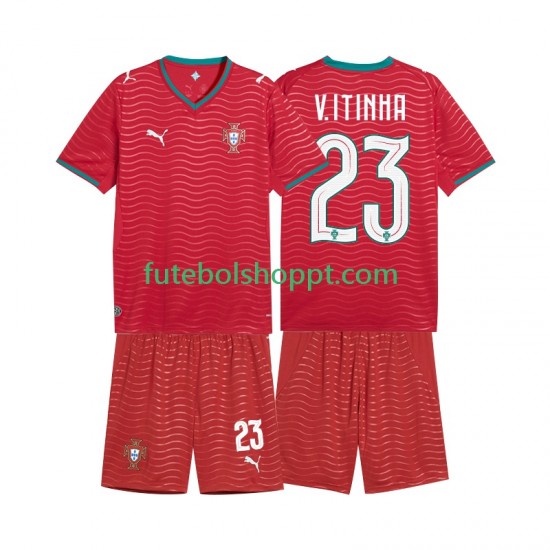 Camisola Júnior Portugal Vitinha 23 Principais Equipamento Copa do Mundo 2026 Manga Curta