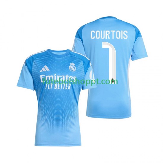Camisola Homem Real Madrid Thibaut Courtois 1 Guarda-redes Principais Equipamento 2025-2026 Manga Curta