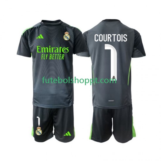 Camisola Júnior Real Madrid Thibaut Courtois 1 Guarda-redes Terceiro Equipamento 2025-2026 Manga Curta