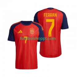 Camisola Homem Espanha Ferran Torres 7 Principais Equipamento Copa do Mundo 2026 Manga Curta