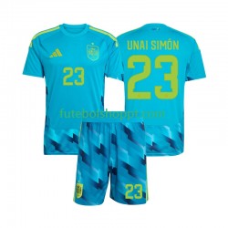 Camisola Júnior Espanha Unai Simon 23 Guarda-redes Principais Equipamento Copa do Mundo 2026 Manga Curta