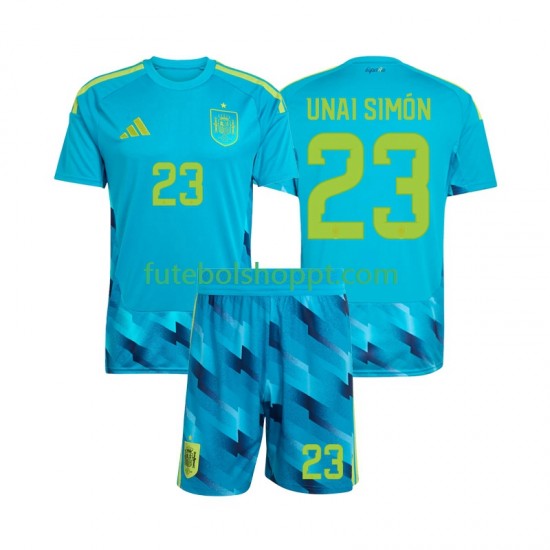 Camisola Júnior Espanha Unai Simon 23 Guarda-redes Principais Equipamento Copa do Mundo 2026 Manga Curta