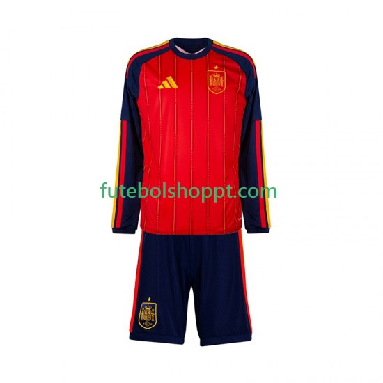 Camisola Júnior Espanha Principais Equipamento Copa do Mundo 2026 Manga Comprida