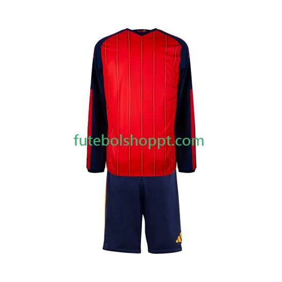 Camisola Júnior Espanha Principais Equipamento Copa do Mundo 2026 Manga Comprida