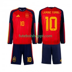 Camisola Júnior Espanha Lamine Yamal 10 Principais Equipamento Copa do Mundo 2026 Manga Comprida