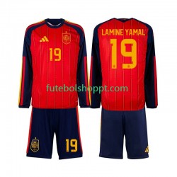 Camisola Júnior Espanha Lamine Yamal 19 Principais Equipamento Copa do Mundo 2026 Manga Comprida