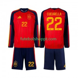 Camisola Júnior Espanha Marc Cucurella 22 Principais Equipamento Copa do Mundo 2026 Manga Comprida