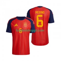 Camisola Homem Espanha Mikel Merino 6 Principais Equipamento Copa do Mundo 2026 Manga Curta
