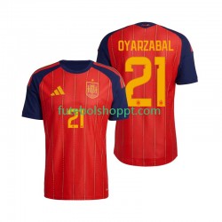 Camisola Homem Espanha Mikel Oyarzabal 21 Principais Equipamento Copa do Mundo 2026 Manga Curta