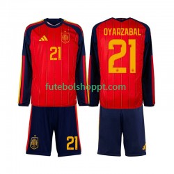 Camisola Júnior Espanha Mikel Oyarzabal 21 Principais Equipamento Copa do Mundo 2026 Manga Comprida