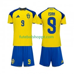 Camisola Júnior Suécia Alexander Isak 9 Principais Equipamento 2026 Manga Curta