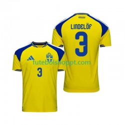 Camisola Homem Suécia Victor Lindelof 3 Principais Equipamento 2026 Manga Curta