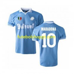Camisola Homem Napoli SSC MARADONA 10 1986 Retro Principais Equipamento Manga Curta