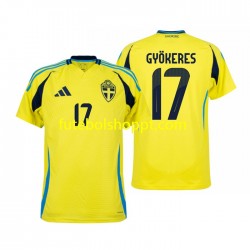 Camisola Homem Suécia Viktor Gyokeres 17 Principais Equipamento 2024 Manga Curta