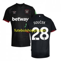 Camisola Homem West Ham United SOUCEK 28 Alternativa Equipamento 2024-2025 Manga Curta