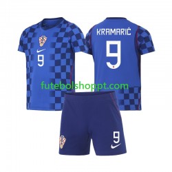 Camisola Júnior Croácia Andrej Kramaric 9 Alternativa Equipamento Copa do Mundo 2026 Manga Curta