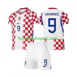 Camisola Júnior Croácia Andrej Kramaric 9 Principais Equipamento Copa do Mundo 2026 Manga Curta