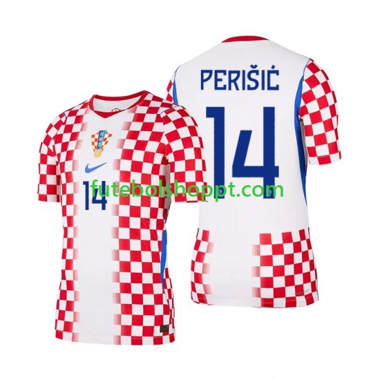 Camisola Homem Croácia Ivan Perisic 14 Principais Equipamento Copa do Mundo 2026 Manga Curta