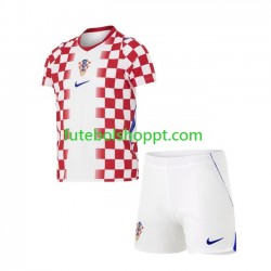 Camisola Júnior Croácia Principais Equipamento Copa do Mundo 2026 Manga Curta