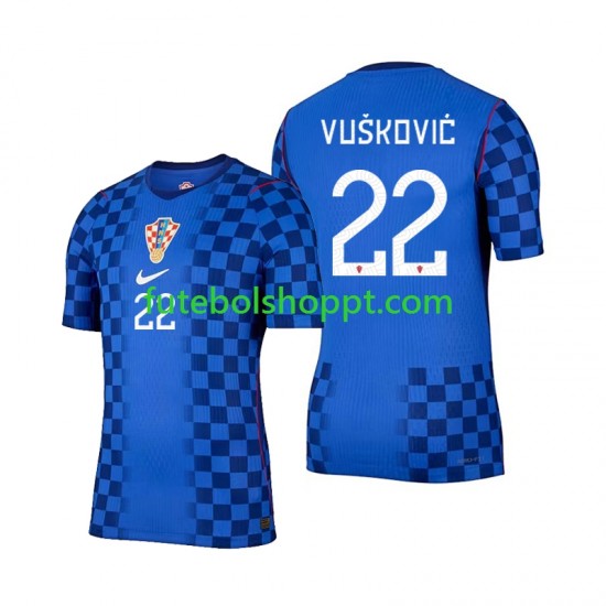 Camisola Homem Croácia Luka Vuskovic 22 Alternativa Equipamento Copa do Mundo 2026 Manga Curta