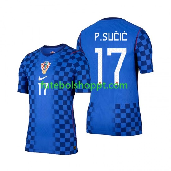 Camisola Homem Croácia Petar Sucic 17 Alternativa Equipamento Copa do Mundo 2026 Manga Curta