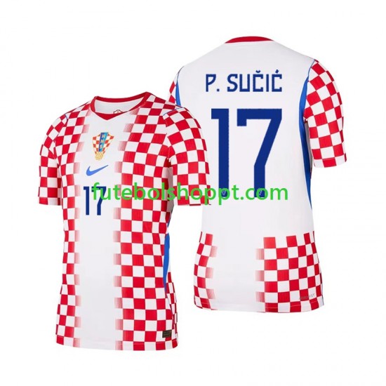 Camisola Homem Croácia Petar Sucic 17 Principais Equipamento Copa do Mundo 2026 Manga Curta