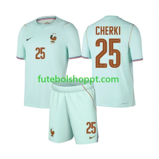 Camisola Júnior França Rayan Cherki 25 Alternativa Equipamento Copa do Mundo 2026 Manga Curta