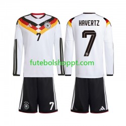 Camisola Júnior Alemanha Kai Havertz 7 Principais Equipamento Copa do Mundo 2026 Manga Comprida