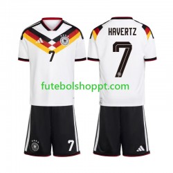 Camisola Júnior Alemanha Kai Havertz 7 Principais Equipamento Copa do Mundo 2026 Manga Curta