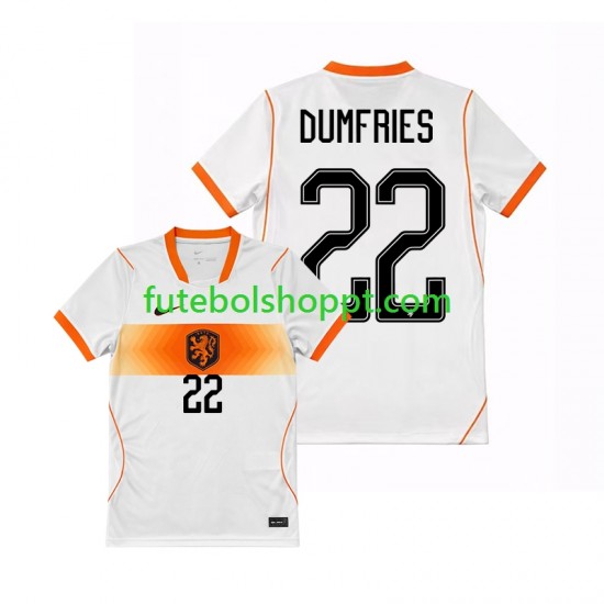 Camisola Homem Países Baixos Denzel Dumfries 22 Alternativa Equipamento Copa do Mundo 2026 Manga Curta
