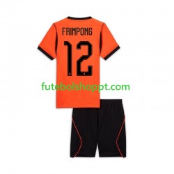 Camisola Júnior Países Baixos Jeremie Frimpong 12 Principais Equipamento Copa do Mundo 2026 Manga Curta