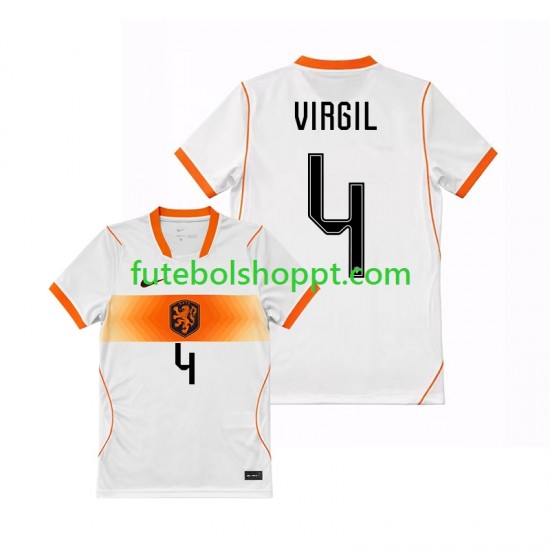 Camisola Homem Países Baixos Virgil van Dijk 4 Alternativa Equipamento Copa do Mundo 2026 Manga Curta