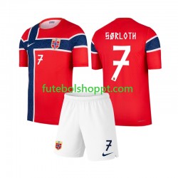 Camisola Júnior Noruega Alexander Sorloth 7 Principais Equipamento Copa do Mundo 2026 Manga Curta