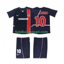 Camisola Júnior AC Milan RONALDINHO 10 2003 Retro Principais Equipamento 2002 Manga Curta