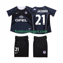 Camisola Júnior AC Milan RONALDINHO 10 2003 Retro Terceiro Equipamento 2002 Manga Curta