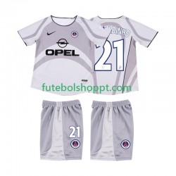 Camisola Júnior AC Milan RONALDINHO 21 2001 Retro Alternativa Equipamento 2002 Manga Curta
