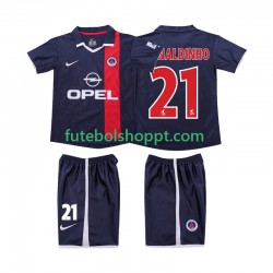 Camisola Júnior AC Milan RONALDINHO 21 2001 Retro Principais Equipamento 2002 Manga Curta