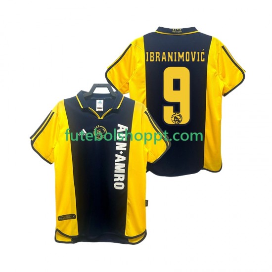 Camisola Homem AFC Ajax IBRANIMOVIC 9 2000 2001 Retro Alternativa Equipamento Manga Curta