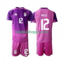 Camisola Júnior Argentina Geronimo Rulli 12 Guarda-redes Principais Equipamento 2025 Manga Curta