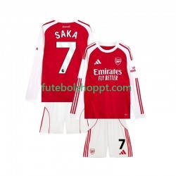 Camisola Júnior Arsenal Bukayo Saka 7 Principais Equipamento 2025-2026 Manga Comprida